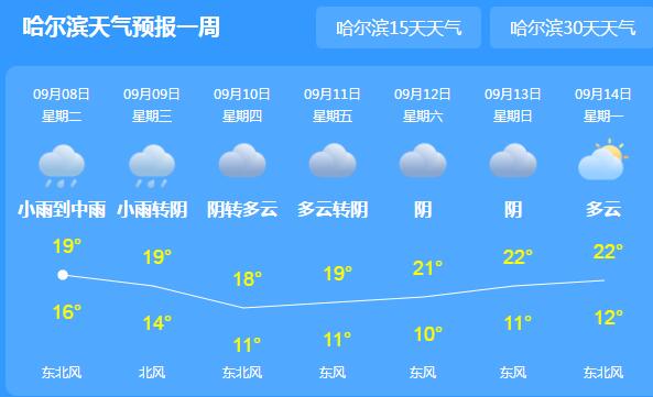 哈尔滨台风最新天气预报